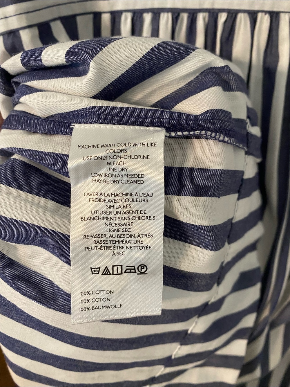 Anthropologie Darcey Popover Swing Top Navy & White Stripe - Picture 10 of 11